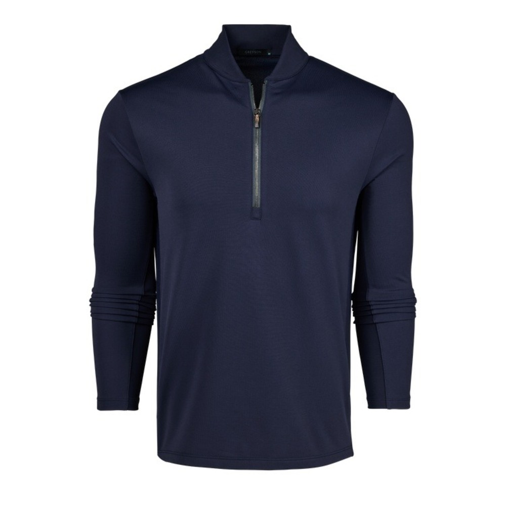 Greyson Men's Siasconset Quarter-Zip Midweight Brushed Pique Pullover Blue- XL